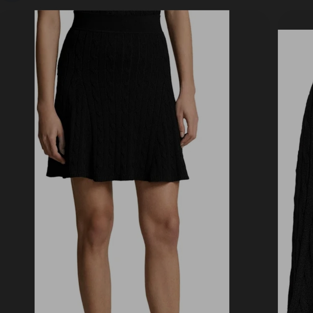 Alice & Olivia Nwt Black Raised Cable Knit Lined Skirt Size 10